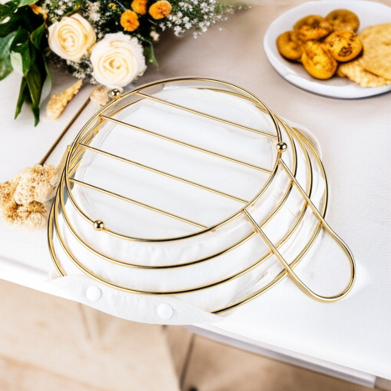 금속 펀칭 손잡이 빵 과일 보관 바구니