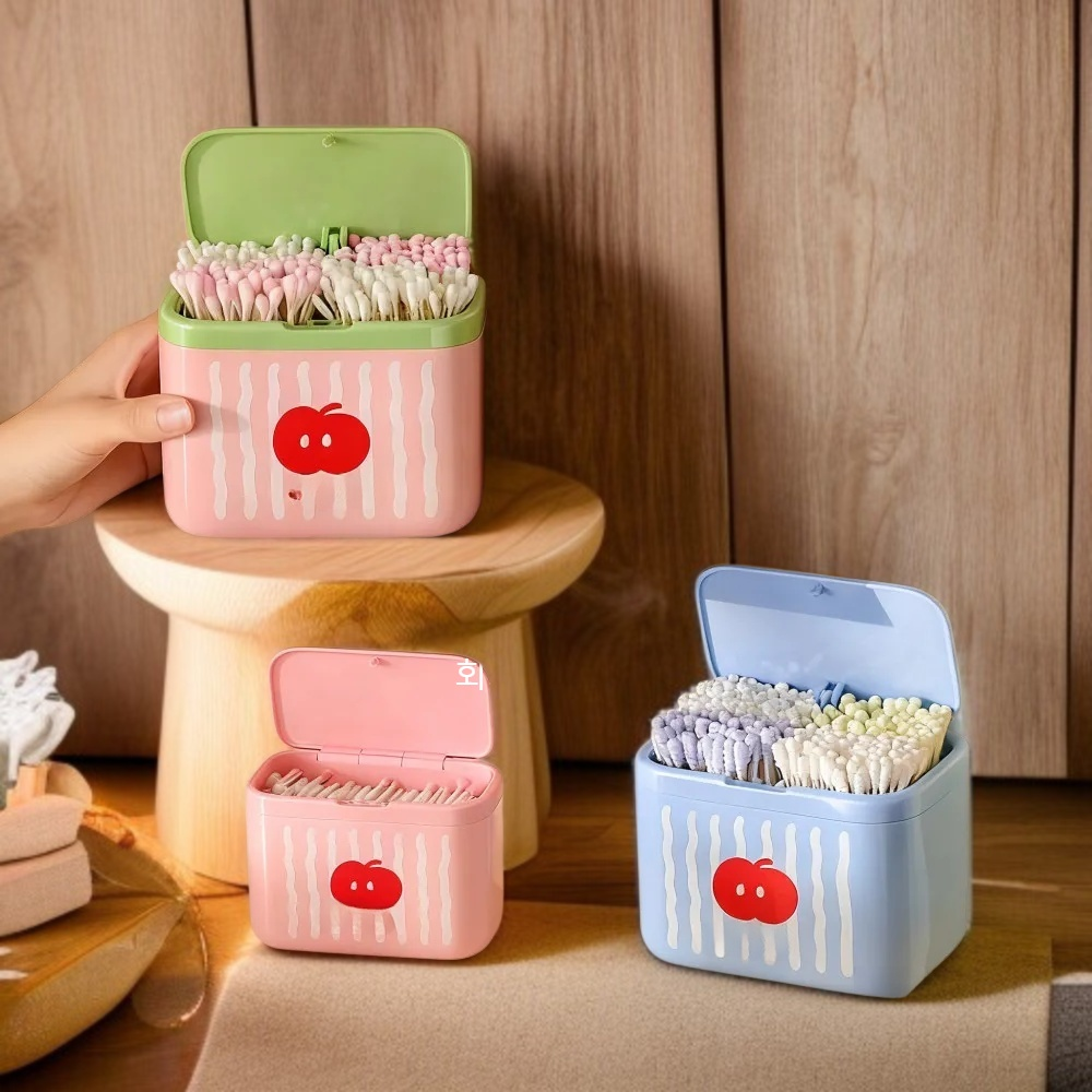 테이블 상판 세련되고 실용적인 자동 승강 승강 면봉 케이스 화장솜 실용 케이스