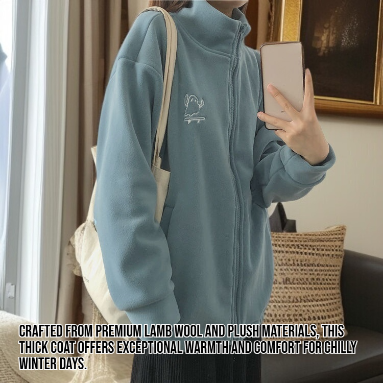 Women's lamb wool and plush thick coat