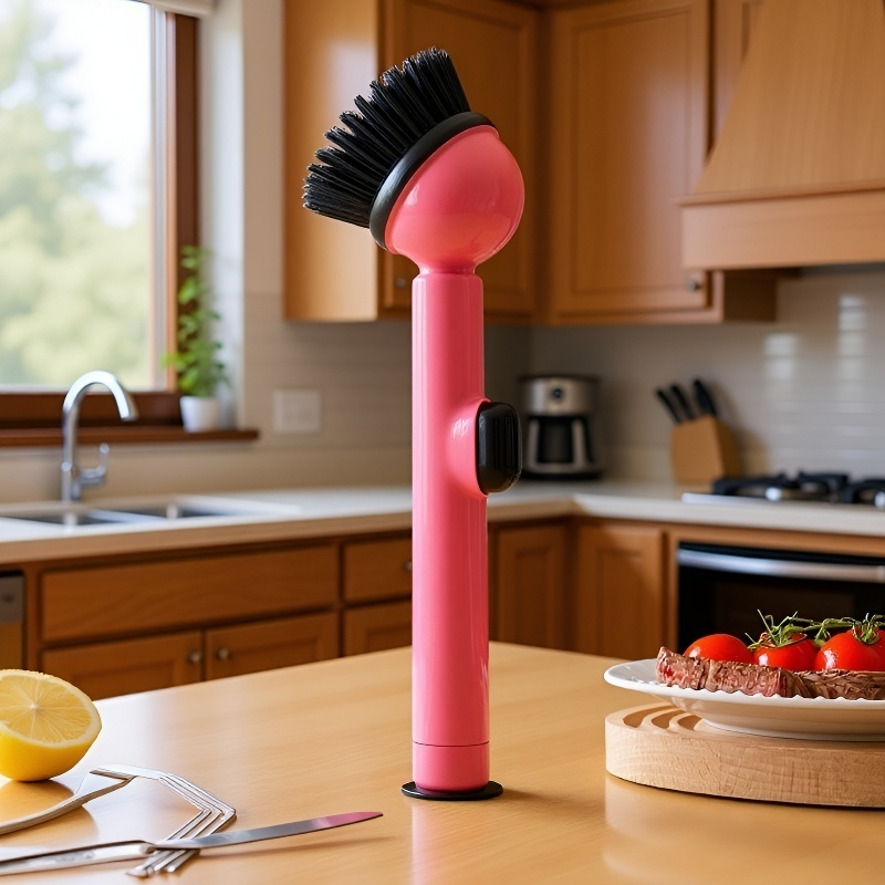 長柄可加清潔液刷鍋清潔刷