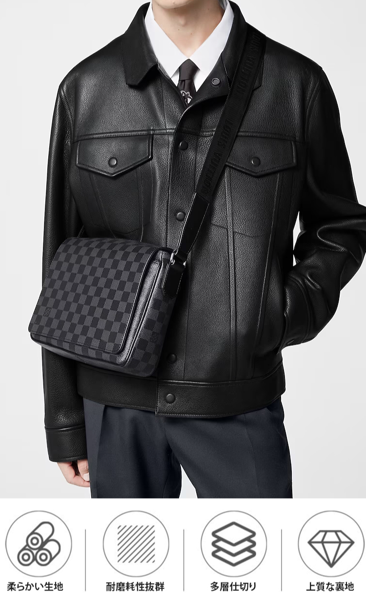 チェッカー柄ショルダーバッグのストラップ部分