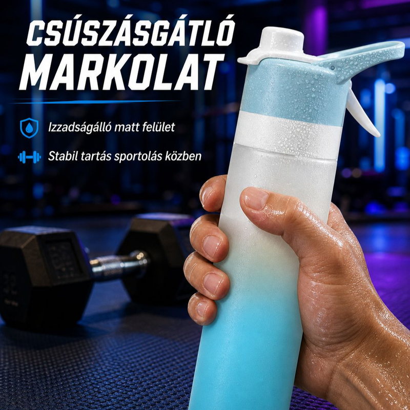 Nagy kapacitású Tritan sportpalack permetező funkcióval