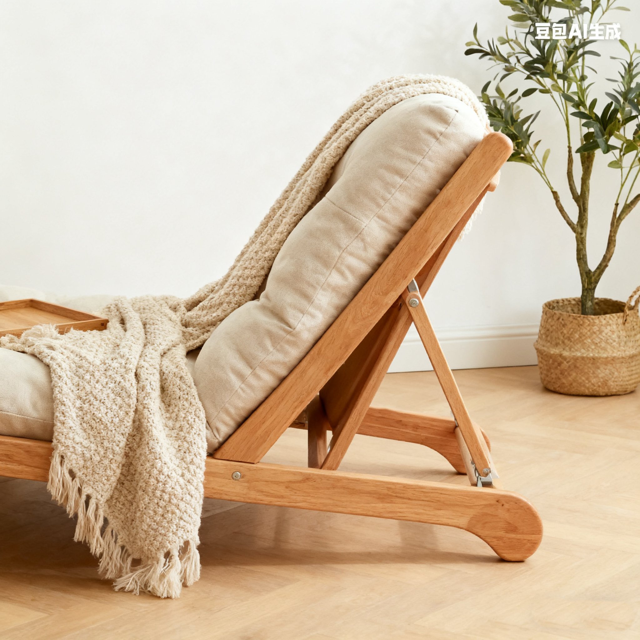 布と木製のレイジーソファ