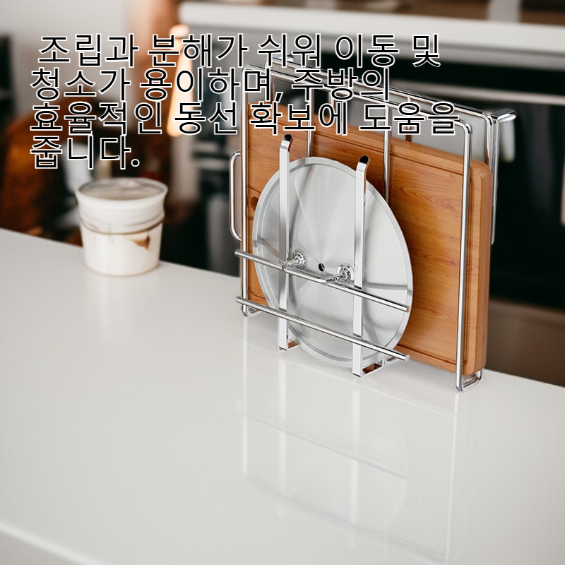 주방 칼판·뚜껑 수납 선반(무타공 설치)