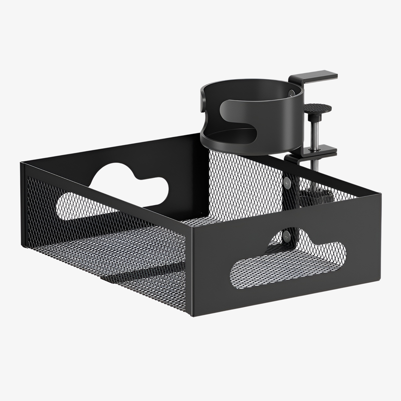 Kabelmanagement-Rack für unter den Schreibtisch, bohrfreier Kabelkorb aus Drahtgeflecht, Halterung f