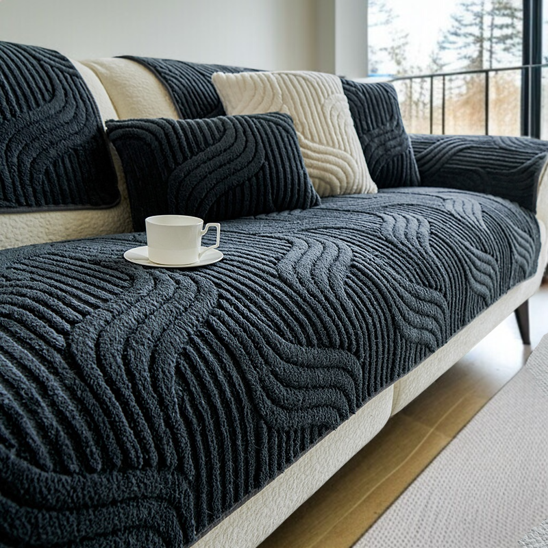 家庭用コットンベルベットソファシート 滑り止め・通気性 背もたれ滑り止め粒子設計