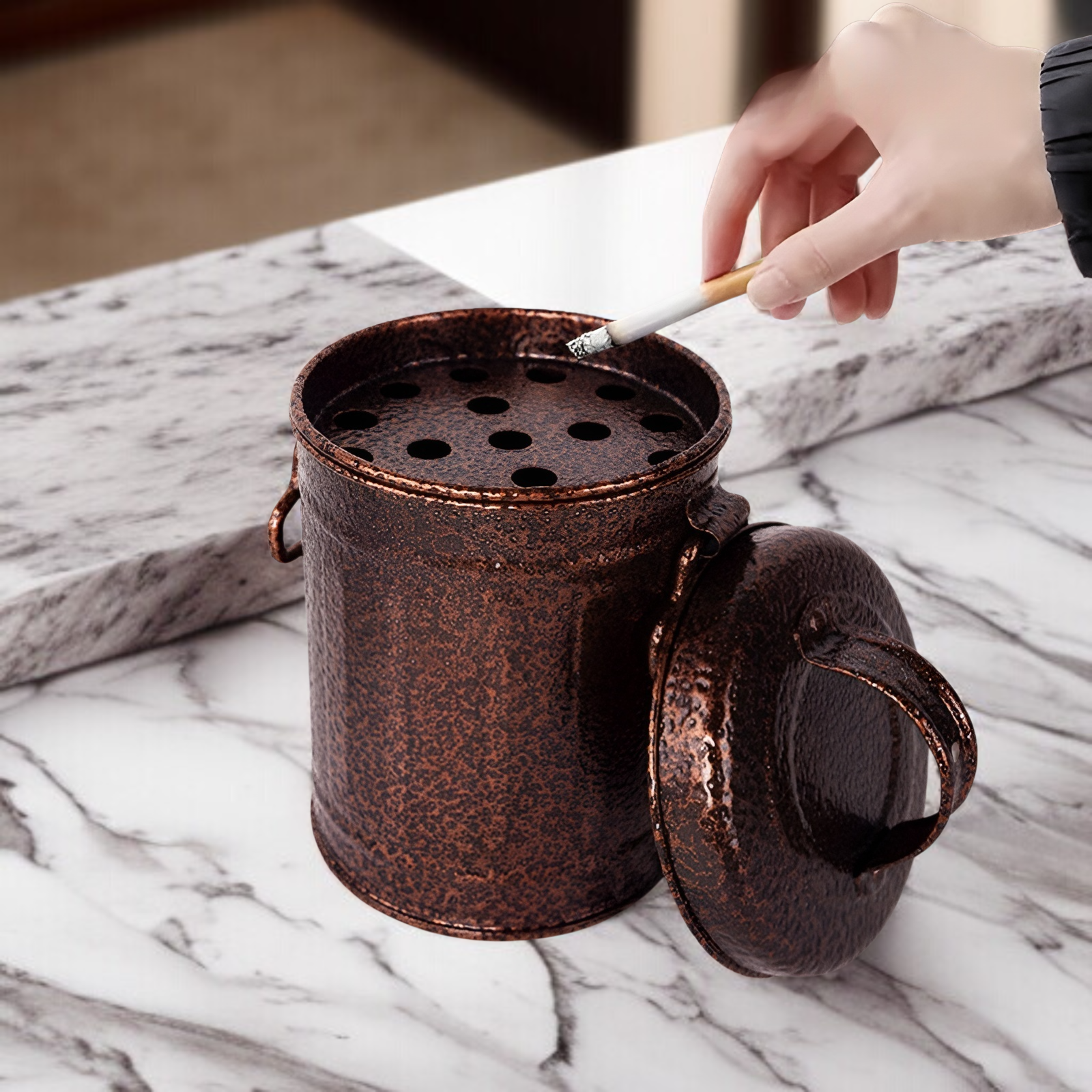 亜鉛めっき鉄バケツ型灰皿