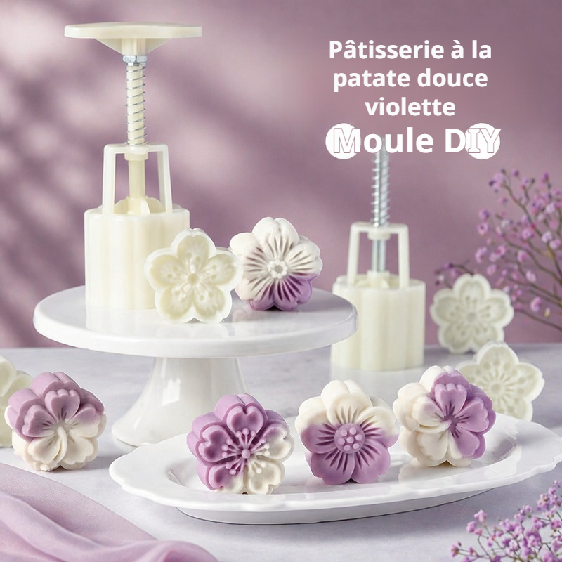 Moules pour snacks sains pour bébés, moules pour gâteaux de patate douce violette