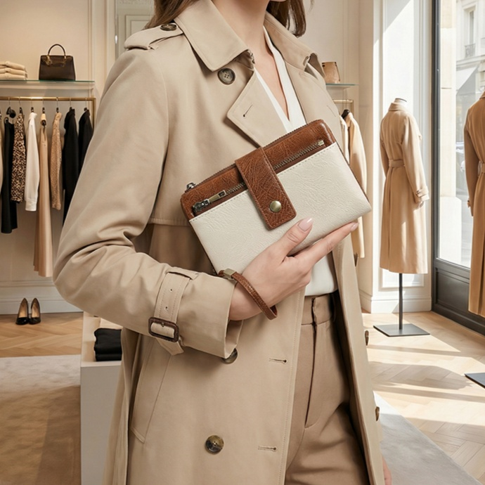 レディース三つ折りレトロレザー財布 大容量多機能短財布 スキミング防止 小銭入れ