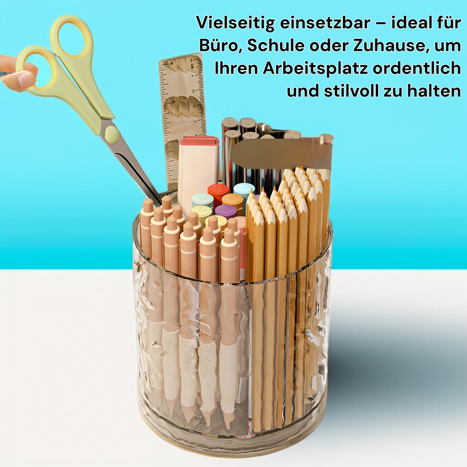 Stifthalter mit mehreren Fächern für Stifte und Marker