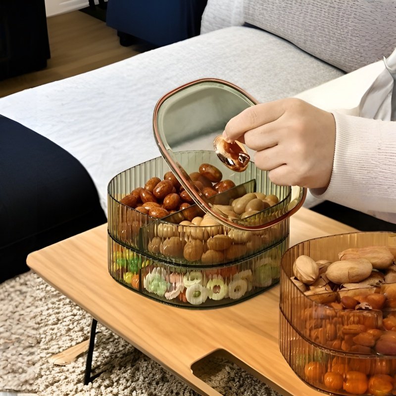 リビングルーム ライト ラグジュアリー コンパートメント オーガナイザー マルチレイヤードライフルーツプレートキャンディボックス クリームゴールデンラビットコーヒーテーブルオーガナイザー