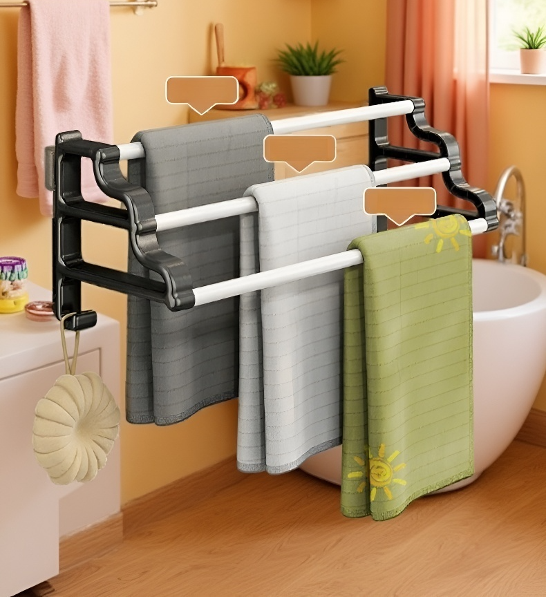 강력한 접착력의 욕실용 수건걸이 디테일