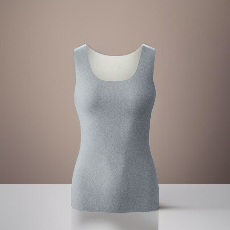 女士無痕圓領雙面磨絨保暖背心