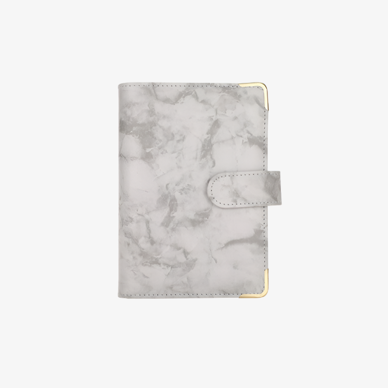 大理石模様A6活頁手帳 PUレザー予算ノート 現貨・高品質記帳本