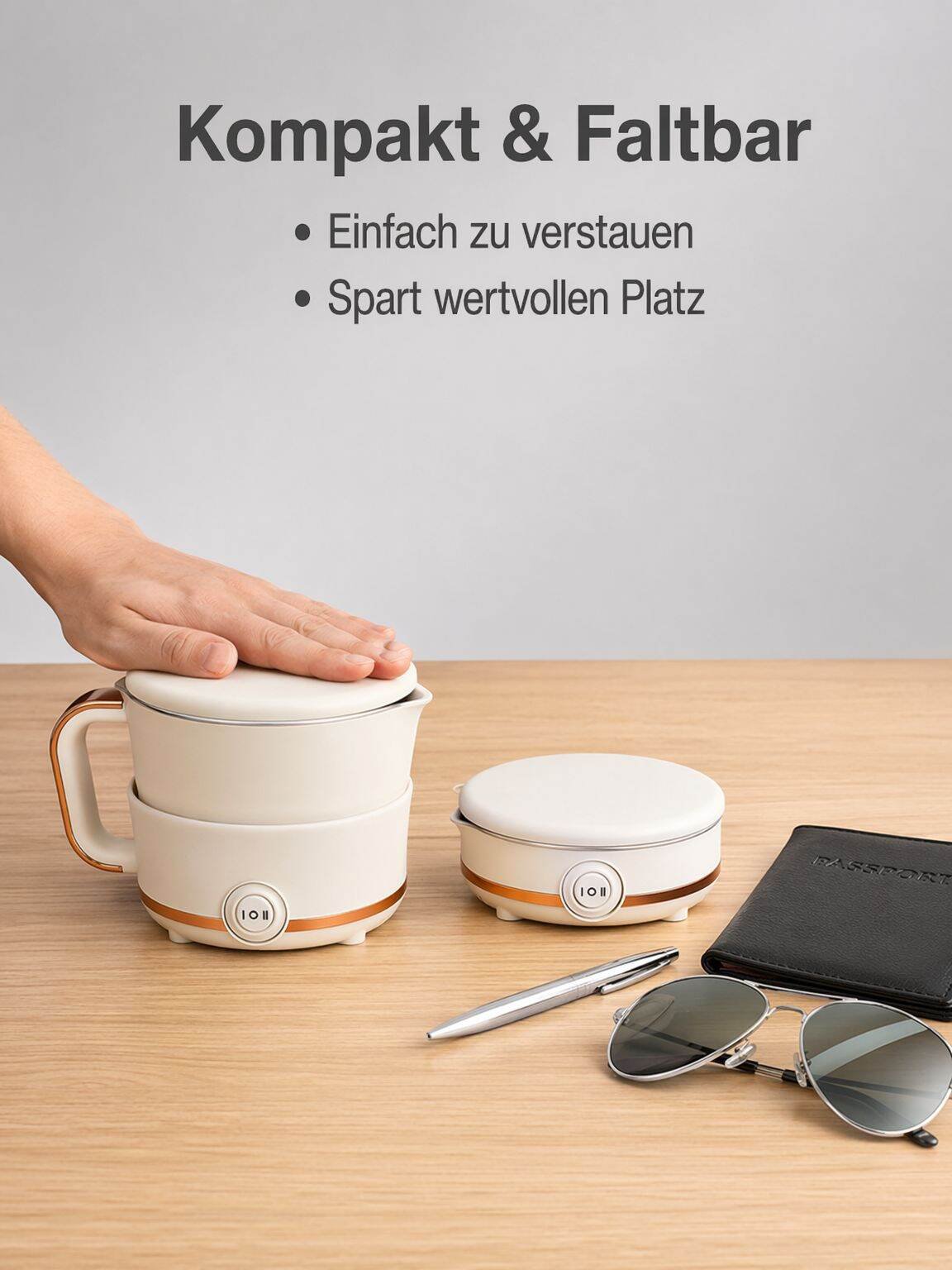 Multifunktionaler tragbarer faltbarer Wasserkocher
