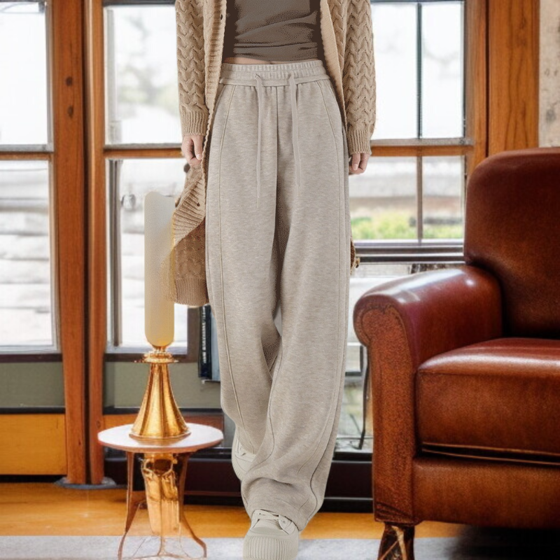 여성 가을용 니트 와이드 팬츠 스타일링