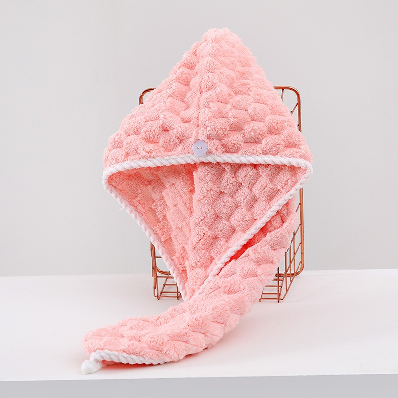 珊瑚絨加厚速乾乾髮帽