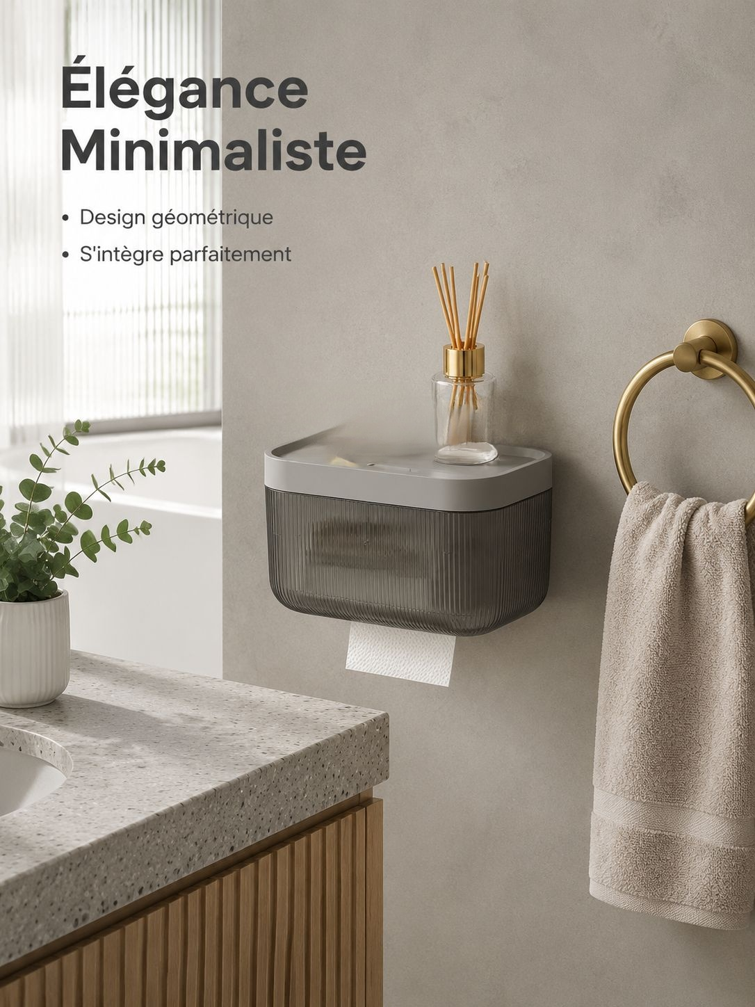 Boîte à mouchoirs multifonction avec compartiments pratiques