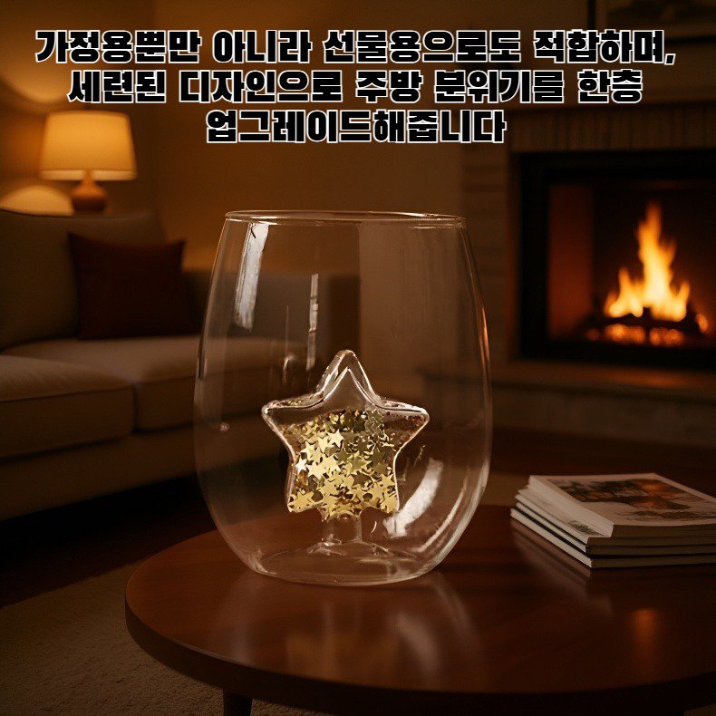 고붕규산 투명 유리컵 측면 모습