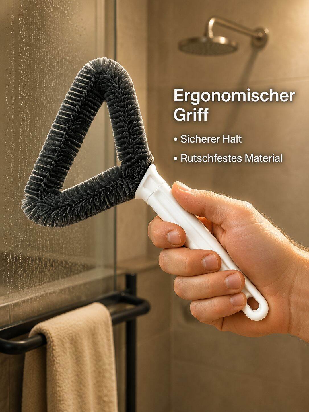 Dreieckiger, abnehmbarer, waschbarer Doppelseitiger Fensterreinigungsbürste für den Hausgebrauch