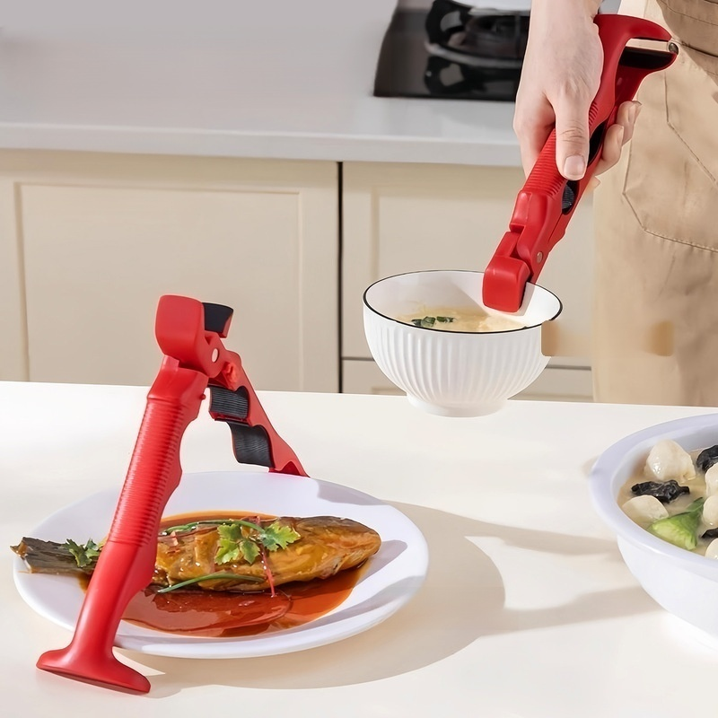 三合一耐熱ボウルクリップ シリコン製キッチン取皿ハンドル