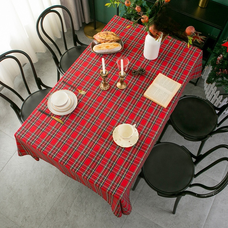 Red Plaid Tablecloth Fabric