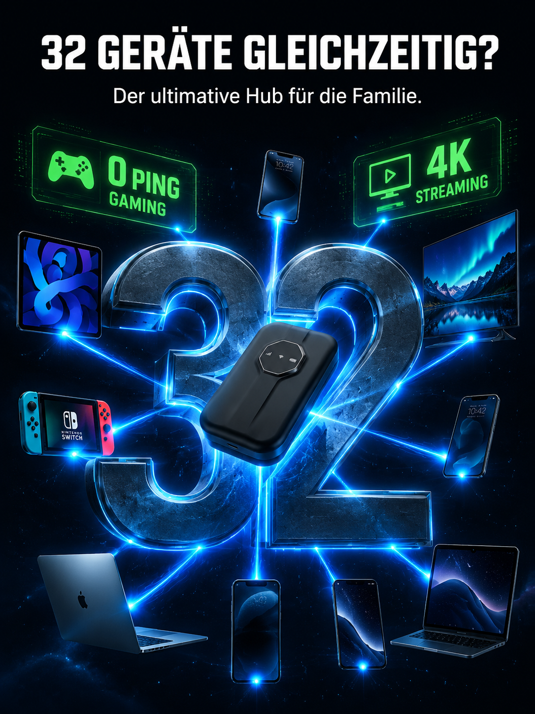 【Kein SEPA-Mandat erforderlich】Tragbares Satelliten-WLAN✨100% Abo-frei✨