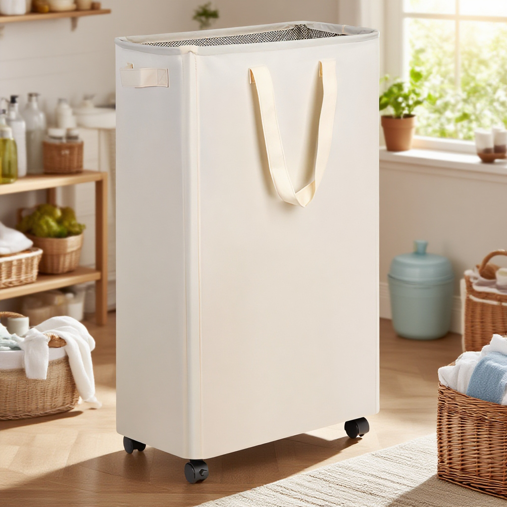 Robuster Wäschekorb mit Rollen für einfachen Transport