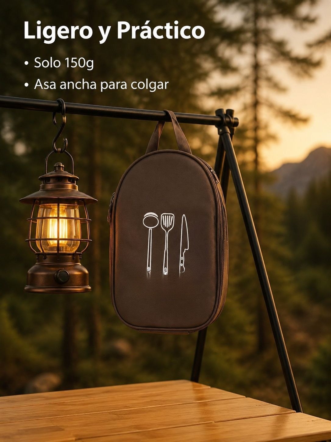 Bolsa de almacenamiento portátil para hornillo y vajilla de camping al aire libre, 