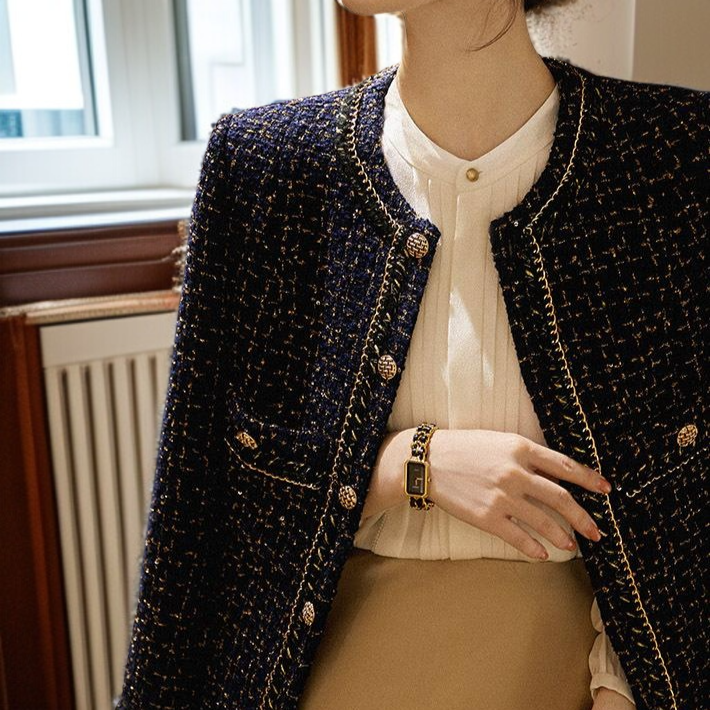 춘추 기질 명원 아우터녀 쇼트 트위드 코트