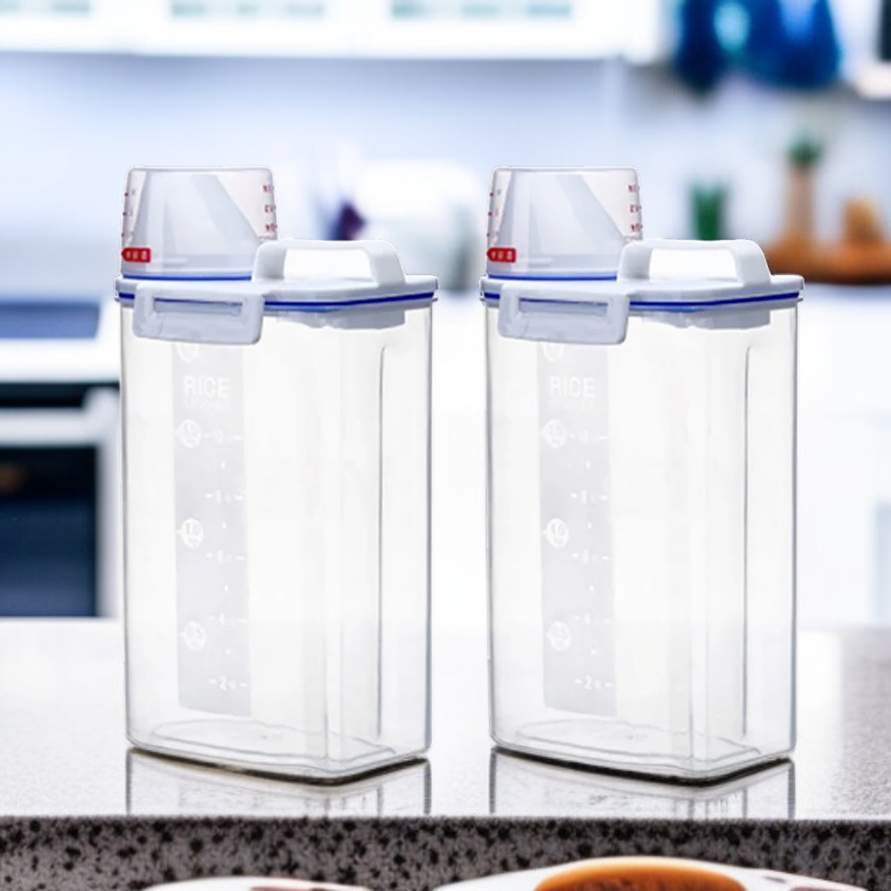ถังข้าวสำหรับใช้ในบ้าน แบบซีล มาพร้อมถ้วยตวง