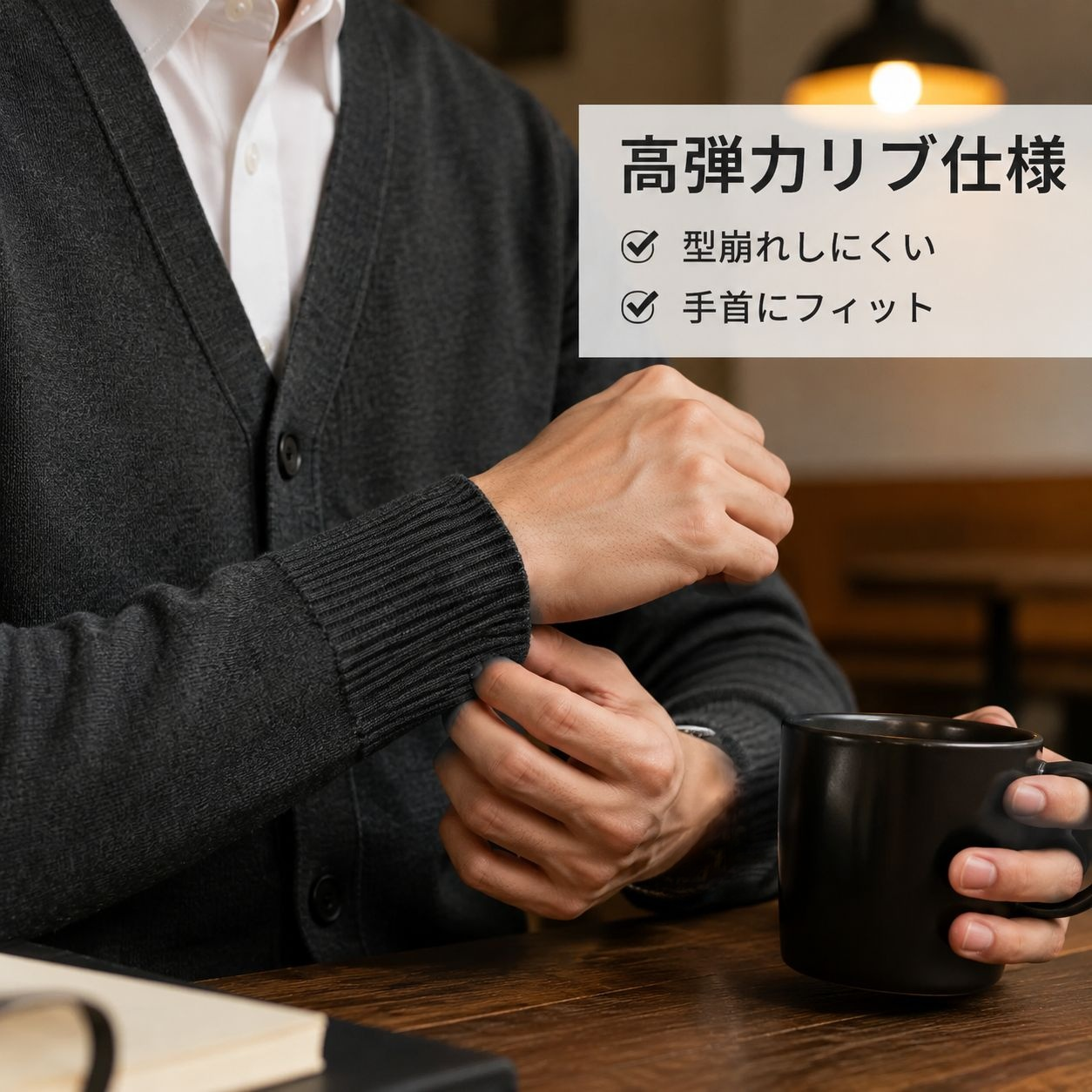 お手入れ簡単な薄手ニットカーディガン