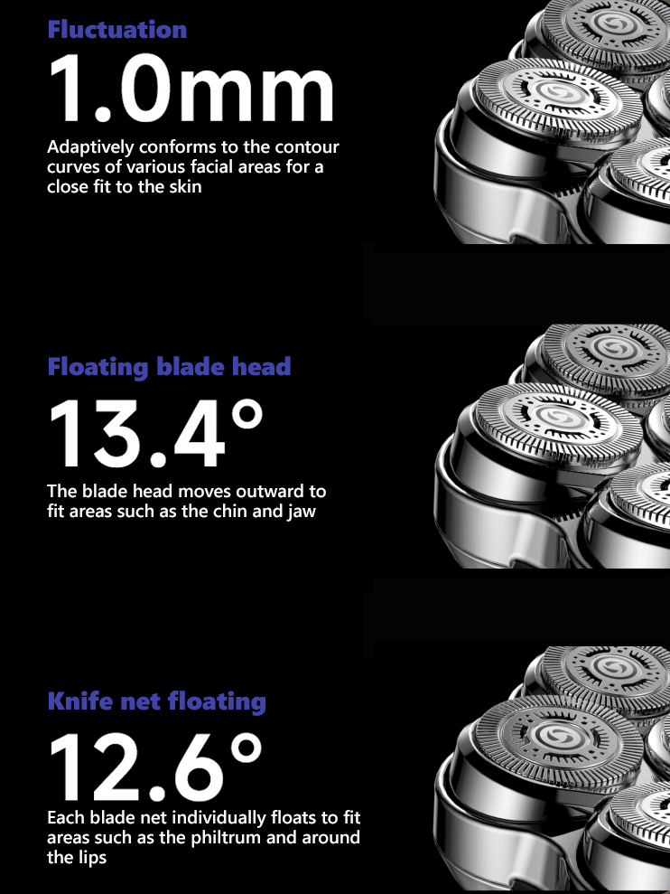 Seven-blade magnetic water-washable shaver