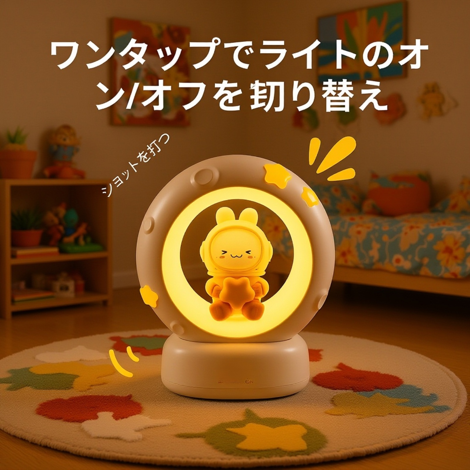 かわいい猫型ベッドサイドランプ LEDタッチ式ナイトライト