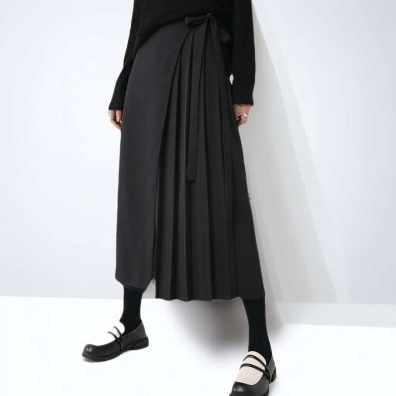 レディースサマーカジュアルパンツドレープワイドレッグパンツ女性イレギュラーセブンパンツパンツスカート