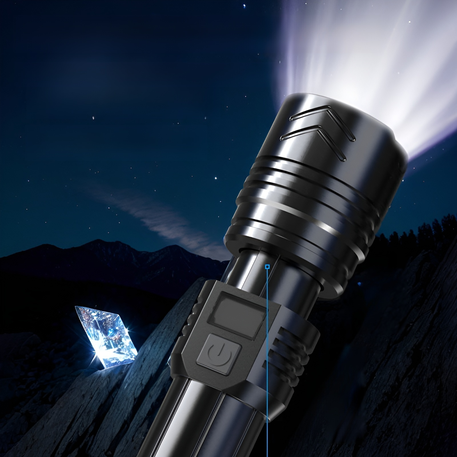 Lampe torche rechargeable haute luminosité et longue portée