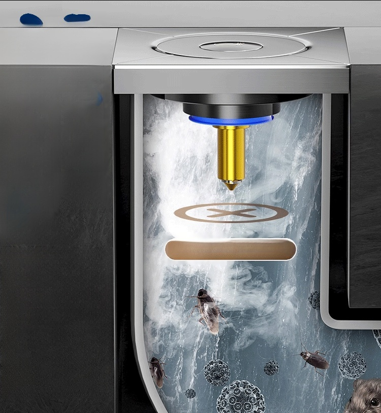 Fußbetätigter, vollständig aus Kupfer gefertigter Pop-up-Ablaufkern