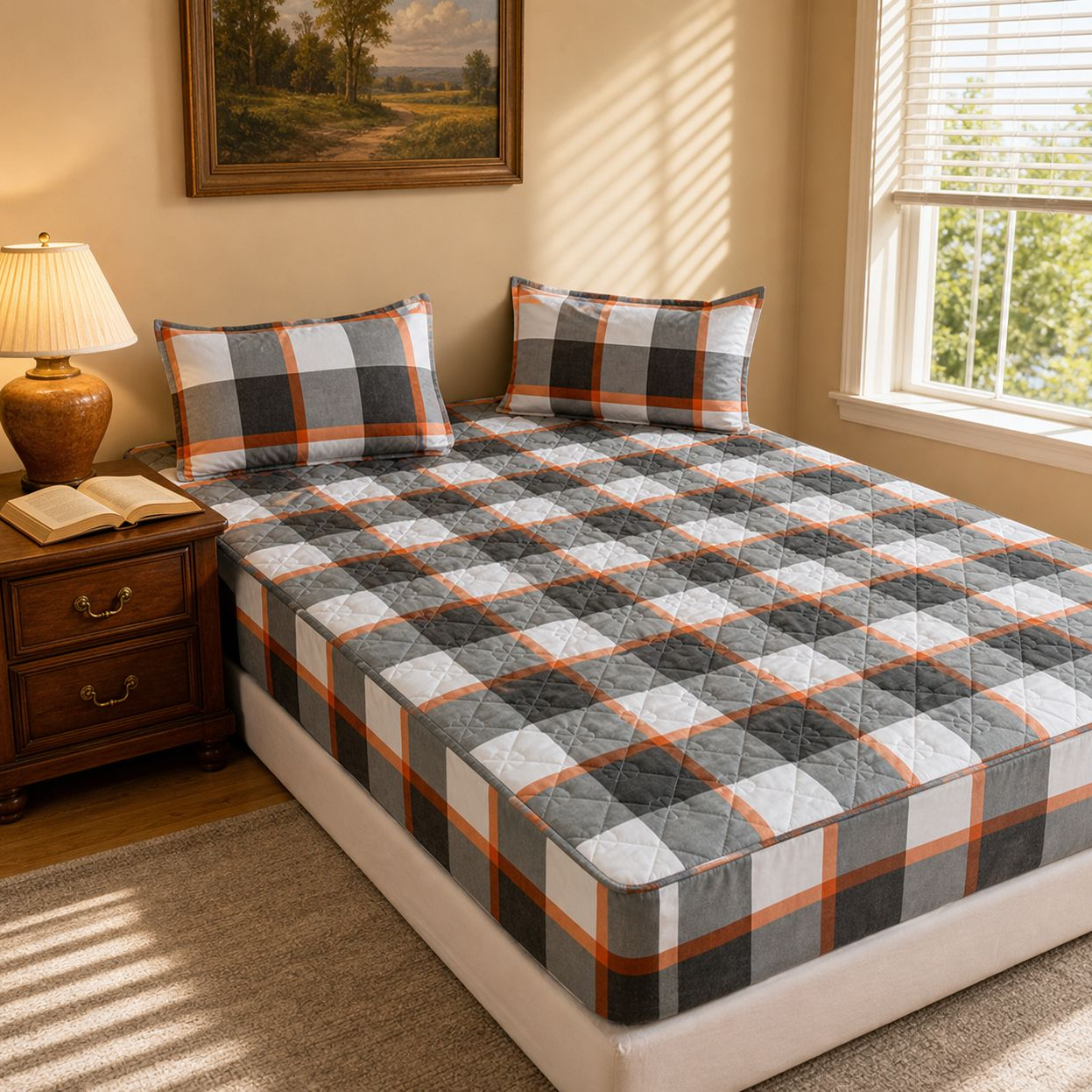 100% Cotton Fitted Quilt Sheet