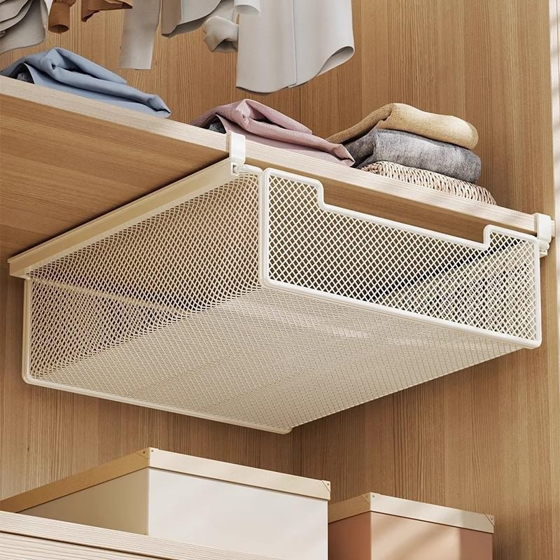 Wardrobe pull-out drawer storage basket