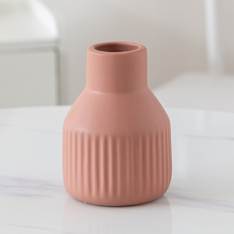 モダンスタイルマット陶器花瓶（多色展開）