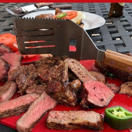 Multi-functional barbecue spatula