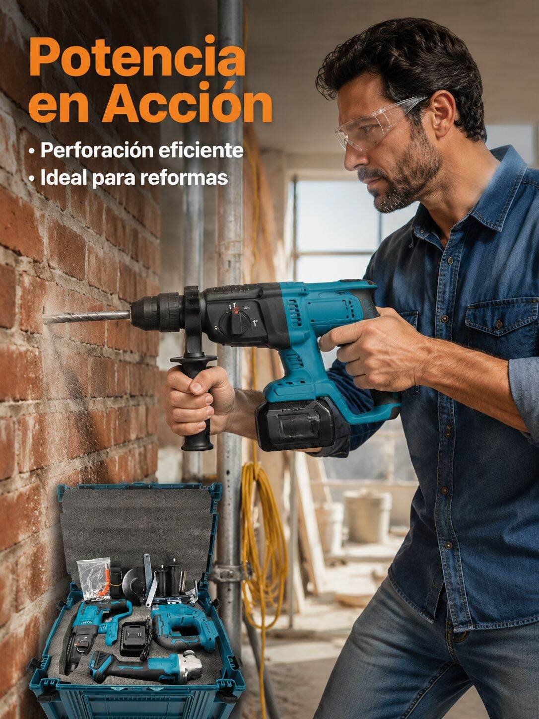 Juego de herramientas eléctricas multifuncionales sin escobillas 3 en 1