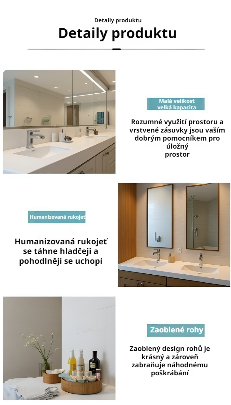 Stylová průhledná skříňka na stůl pro kosmetiku