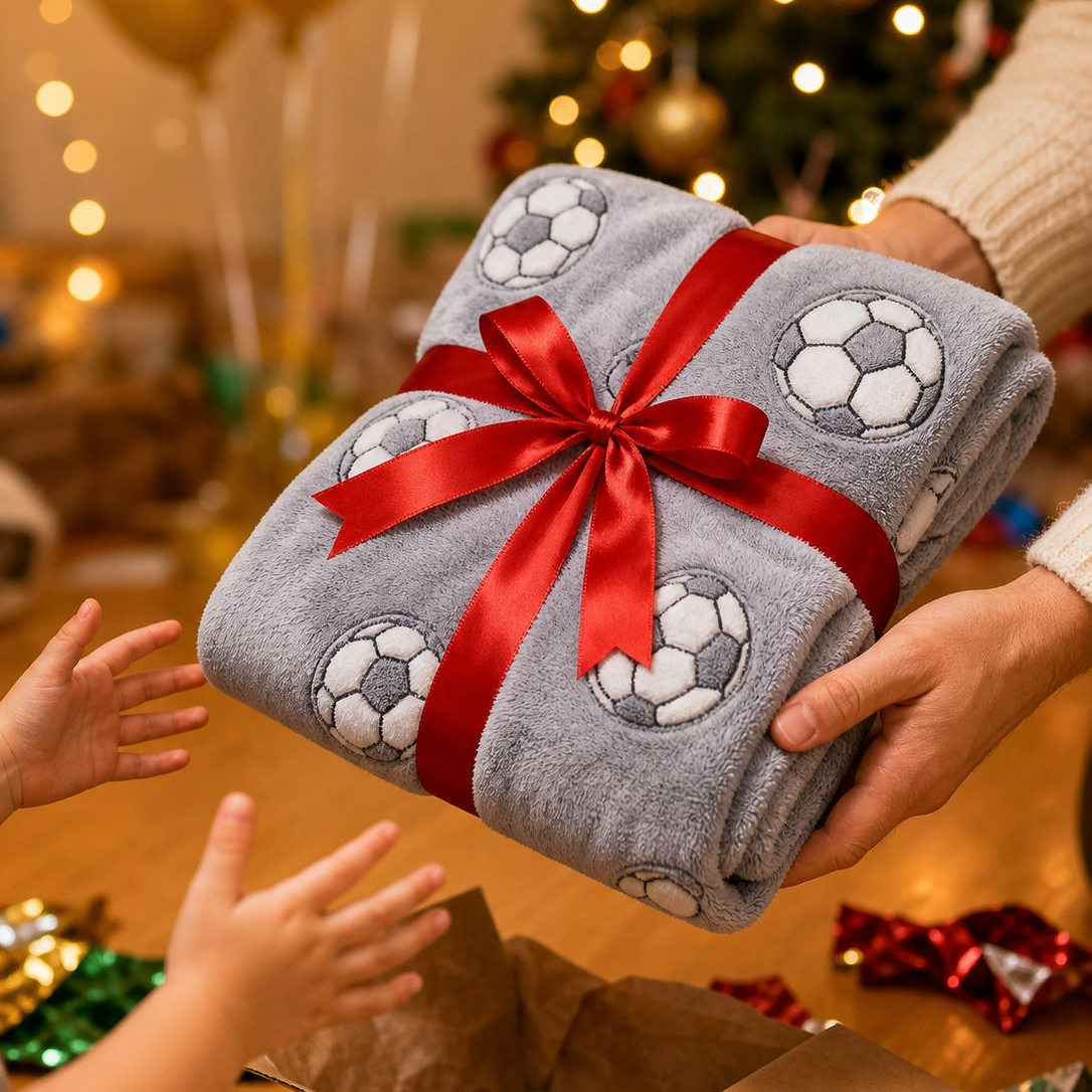 Luminous Soccer Ball Throw Blanket for Home Use