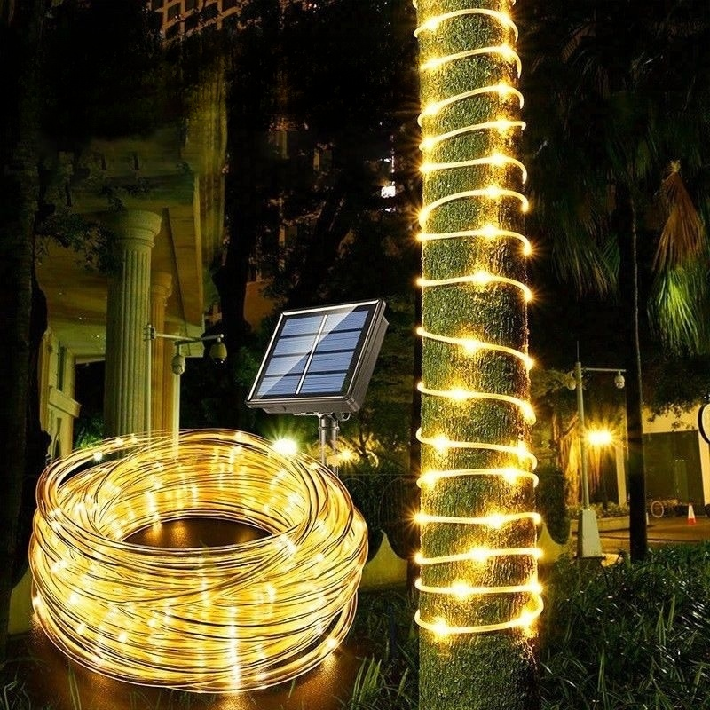 LED Solar Rohr Lichterkette Kupferdraht Garten Dekorationsleuchte
