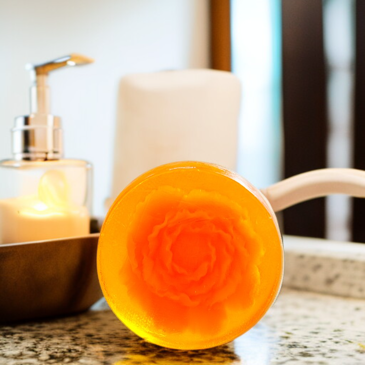 Jabón artesanal para el cuidado de la piel con miel