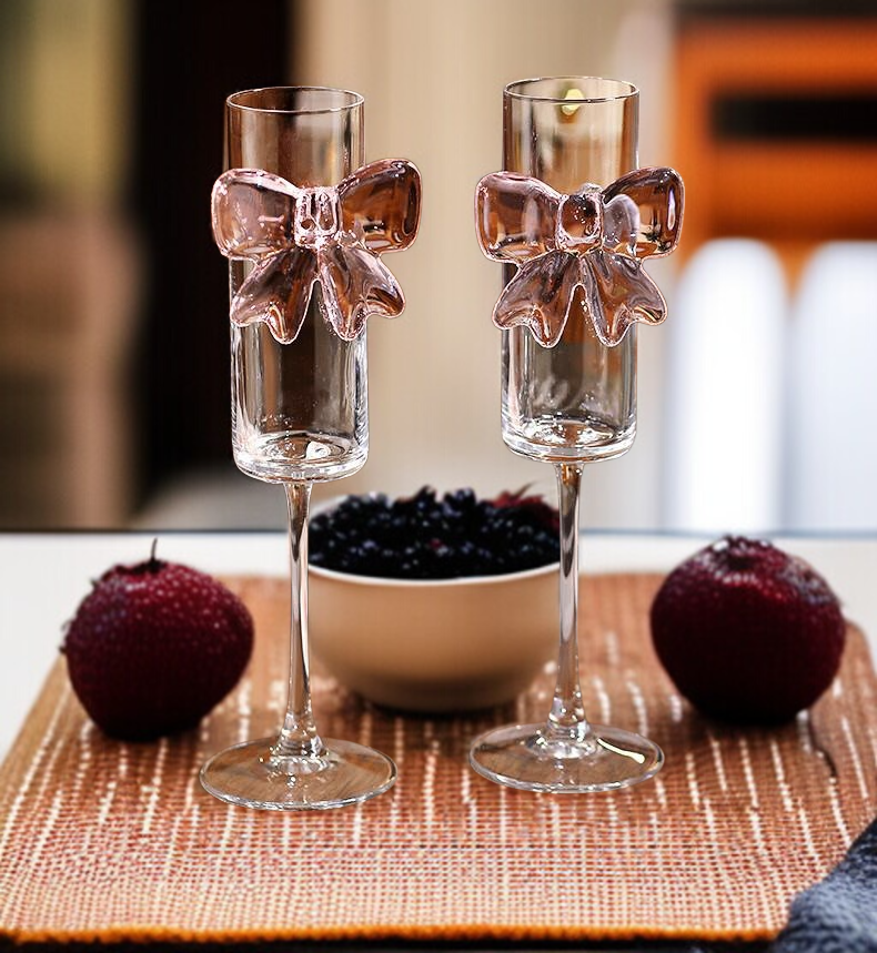 高級ガラス製ハイヒールシャンパンフルートの詳細画像