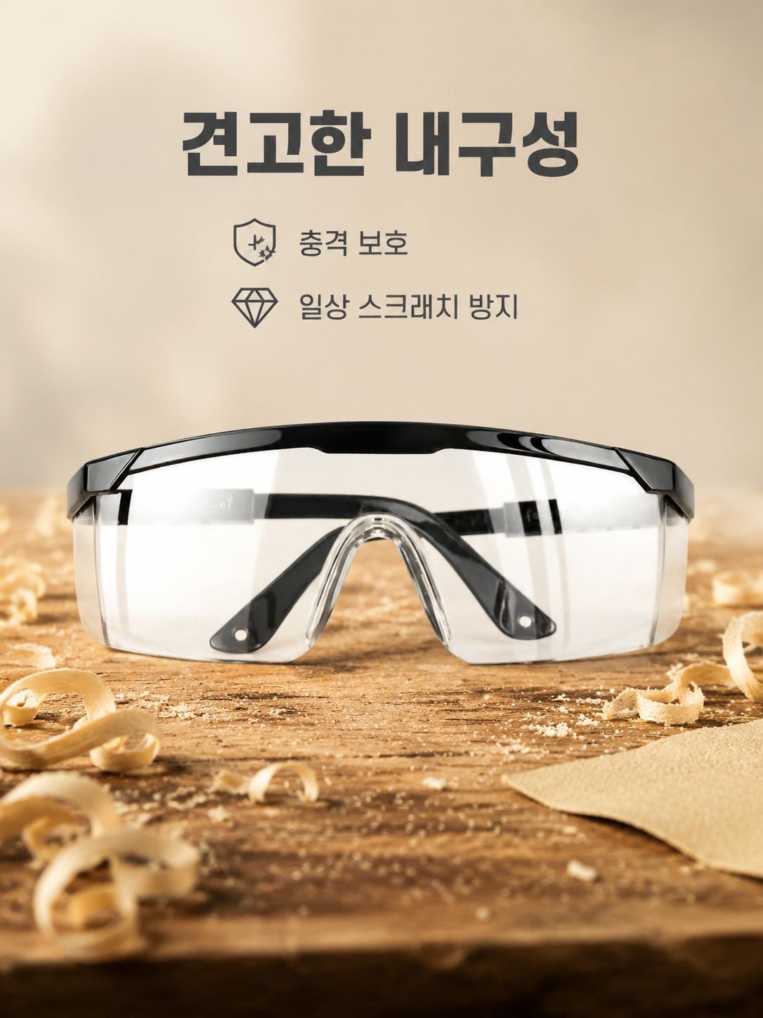 편안한 착용감의 신형 보호안경 측면 사진