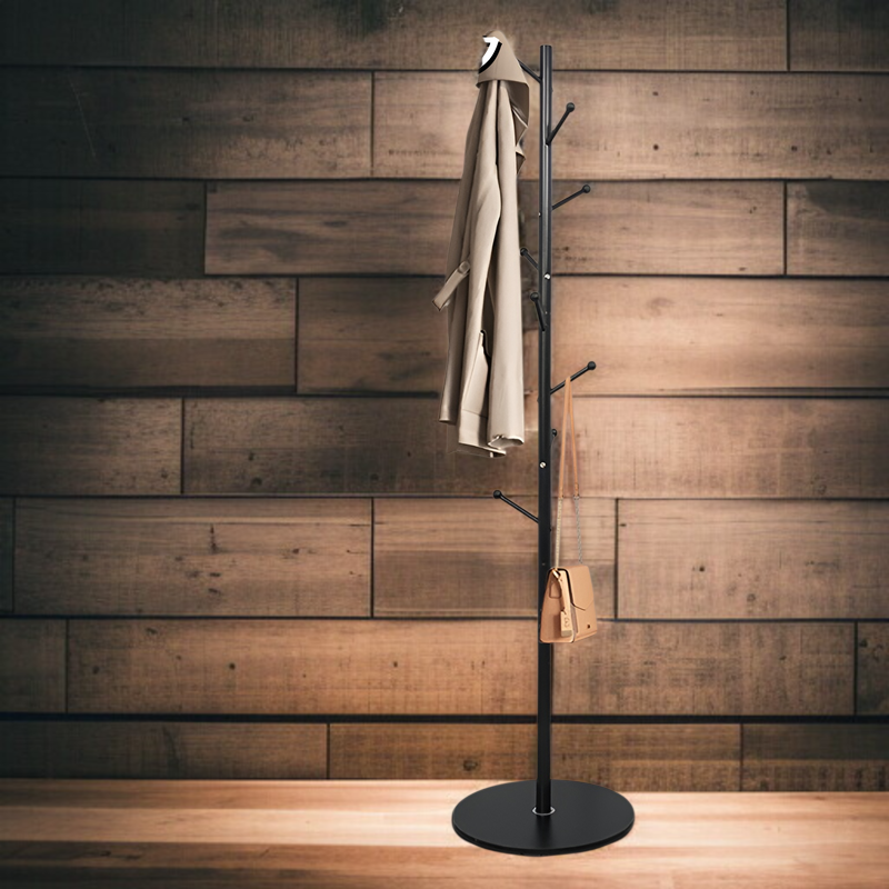 现代简约立式挂包架子法式铁管衣帽架底座挂烫机可用卧室