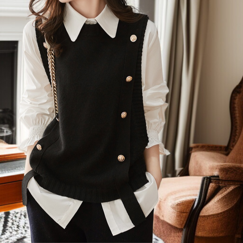 レディースシャツベスト2点セット全体画像